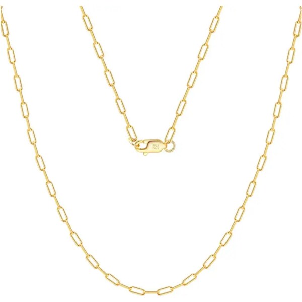 MAJYA Strieborná retiazka JONAS 45 cm | šírka 6 mm pozlátená 11500 64582385