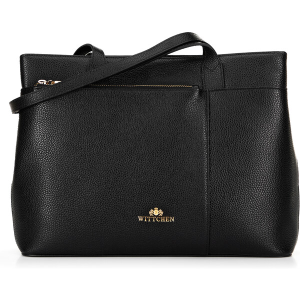 Wittchen Dámska shopperka z kože s hrubozrnnou textúrou čierna 29-4E 66066378