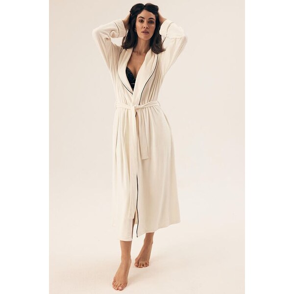 Henderson Mäkký dámsky župan Reva biely dlhý 62348583