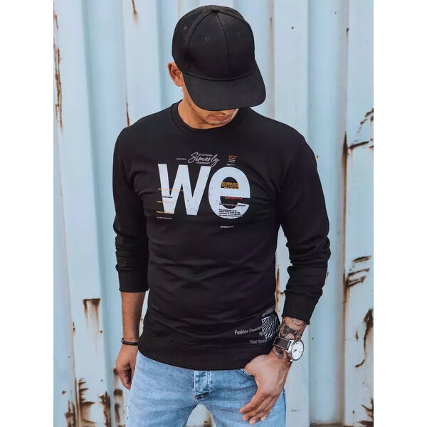 BASIC Čierna mikina s potlačou BX5365 35635445