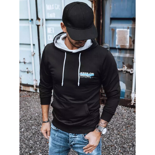 BASIC Čierna mikina s kapucňou BX5382 35635460