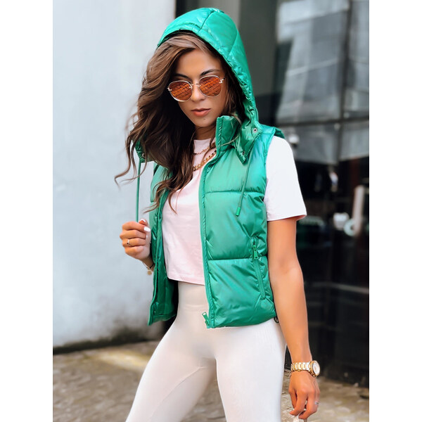 BASIC Zelená krátka prešívaná vesta OSHE TY3702 45531510