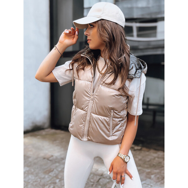 BASIC Béžová krátka prešívaná vesta OSHE TY3703 45531511