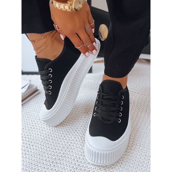 BASIC Čierne plátené tenisky ELMA ZY0319 45531557