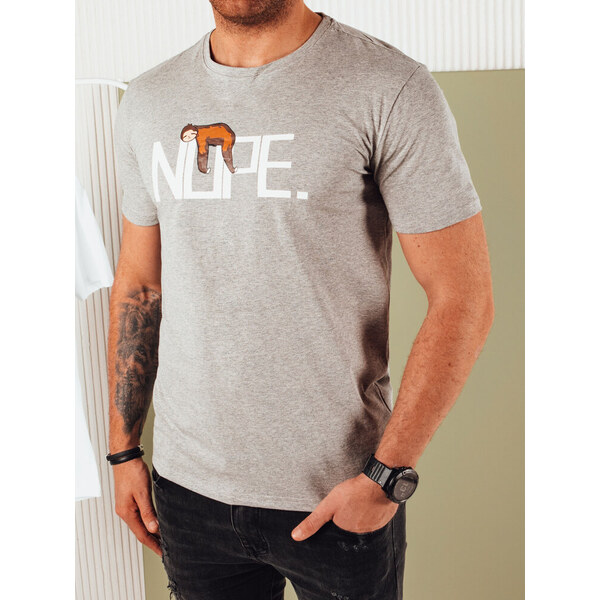 BASIC Sivé tričko s nápisom RRX5355 52671176