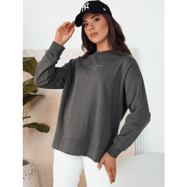 BASIC Tmavosivá mikina s jemným nápisom ERIAN BY1276 52671211