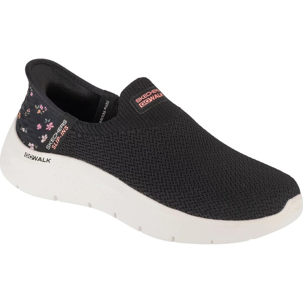 Čierne dámske tenisky s jemným kvetinovým vzorom Skechers Slip-Ins: GO 62337000