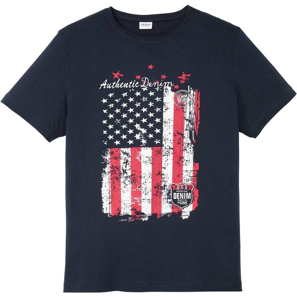 bonprix Tričko z čistej bavlny, farba modrá 48067003