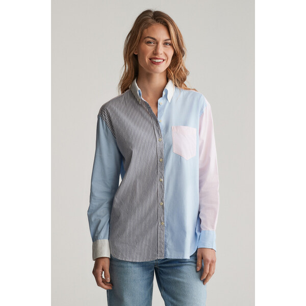 KOŠEĽA GANT REL PATCHWORK BD SHIRT MUTED BLUE 55857080