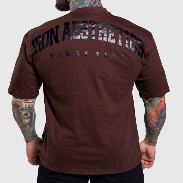 Oversize tričko Iron Aesthetics College, hnedé 62348646
