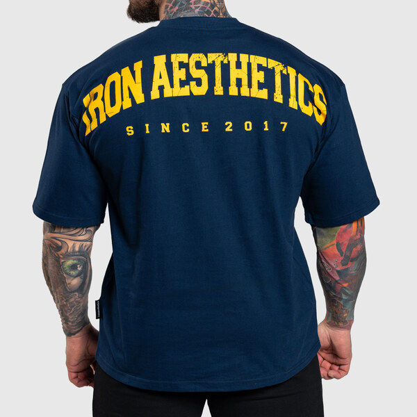 Oversize tričko Iron Aesthetics College, modré 62348647