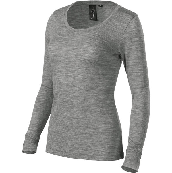MALFINI, a.s. Dámske tričko Merino Rise LS tmavo šedá 62349315