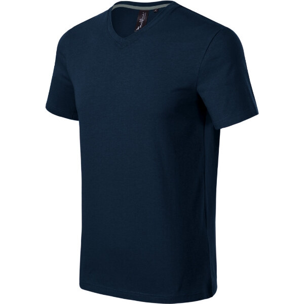 MALFINI, a.s. Pánske tričko s výstrihom v tvare V, tmavomodré 62349332