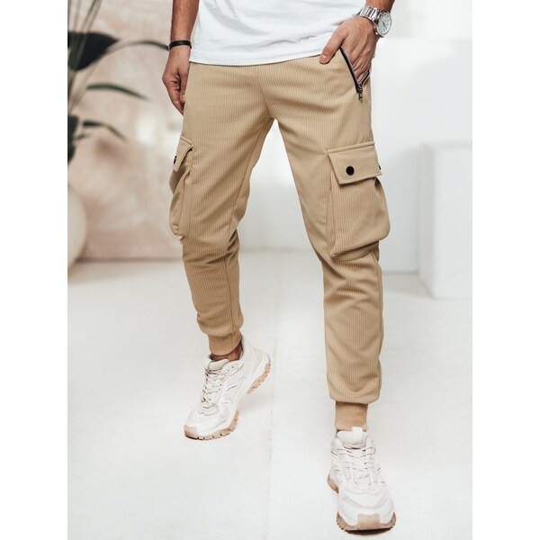 Dstreet Pútavé béžové kapsáčové joggery 62350614