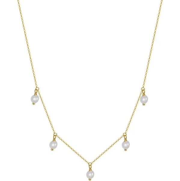 MAJYA Strieborná retiazka s perlami CARLEEN pozlátená 11632 64582714