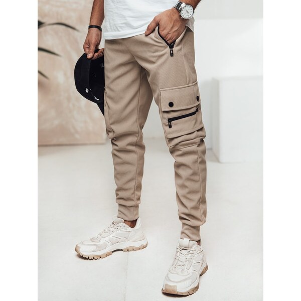 Dstreet Pánske béžové kapsáčové joggery 62353559