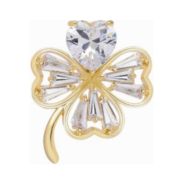 SWAROVSKI Elements Swarovski e. zlatá brošňa na šaty Lucky Clover, 62362049