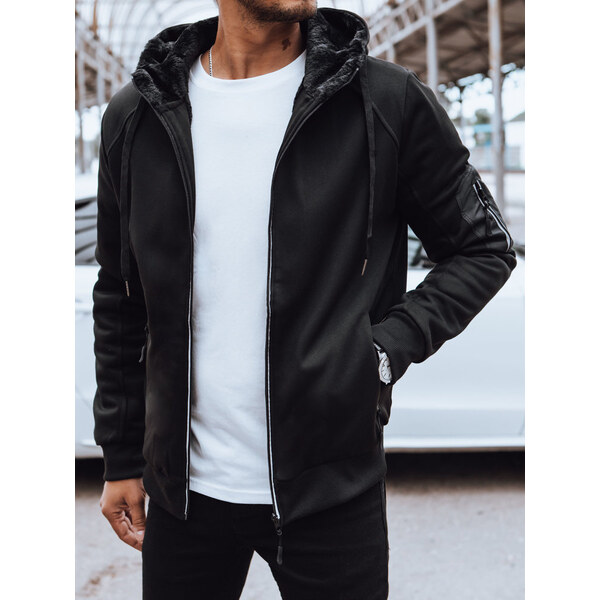 BASIC Čierna zateplená mikina s kapucňou BX5627 45555942