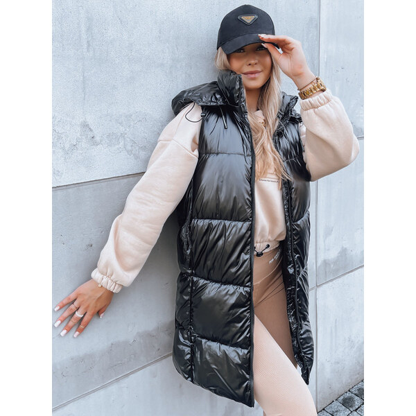 BASIC Čierna dlhá prešívaná vesta GANT TY3839 45555995