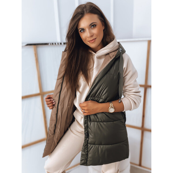 BASIC Khaki-hnedá obojstranná vesta ROSI TY2868 34902094