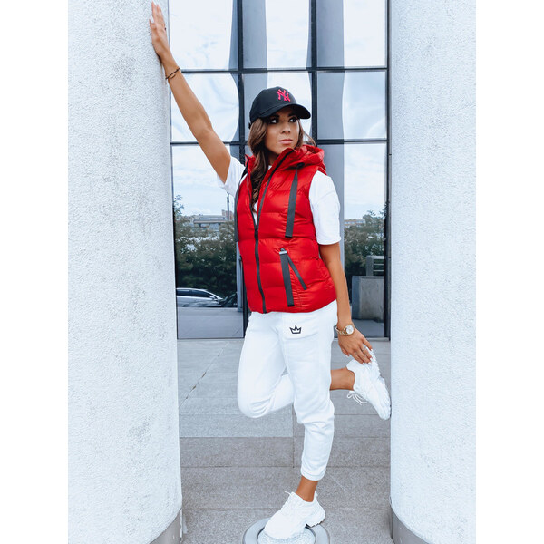 BASIC Červená prešívaná vesta WISE OWL TY3783 46021612