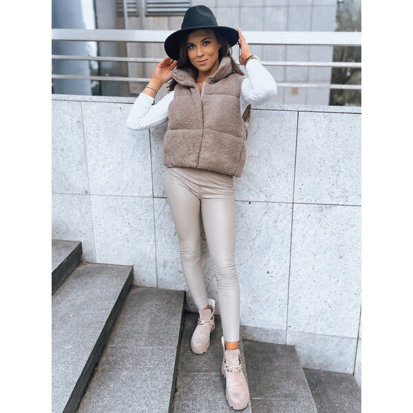 BASIC Hnedá kožúšková vesta BEEWARM TY3800 46021613