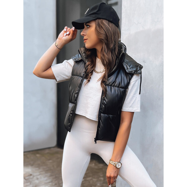 BASIC Čierna krátka prešívaná vesta OSHE TY3706 46049052