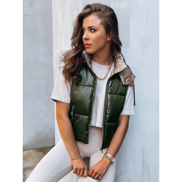 BASIC Tmavozelená krátka prešívaná vesta OSHE TY3704 46049051