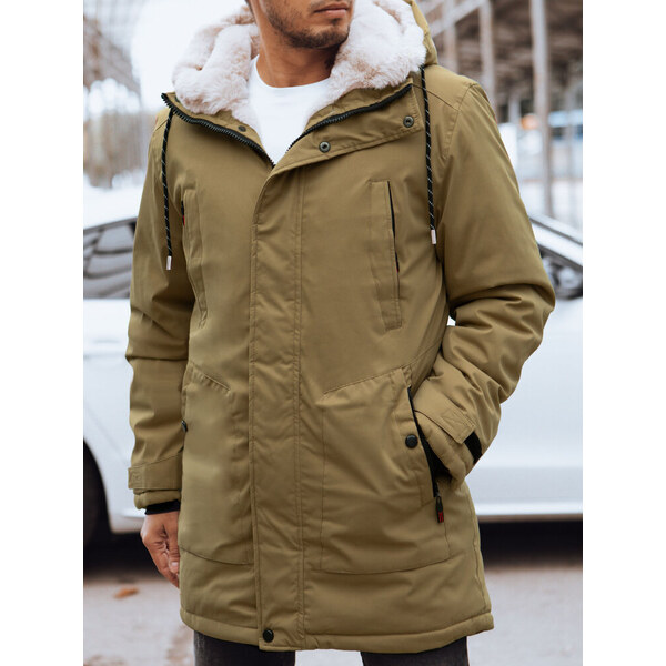 BASIC Tmavobéžová teplá pánska parka TX4602 47045441