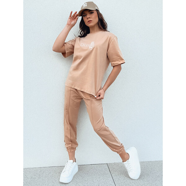 BASIC Béžová súprava trička a teplákov ZIMELAN AY1030 52672392