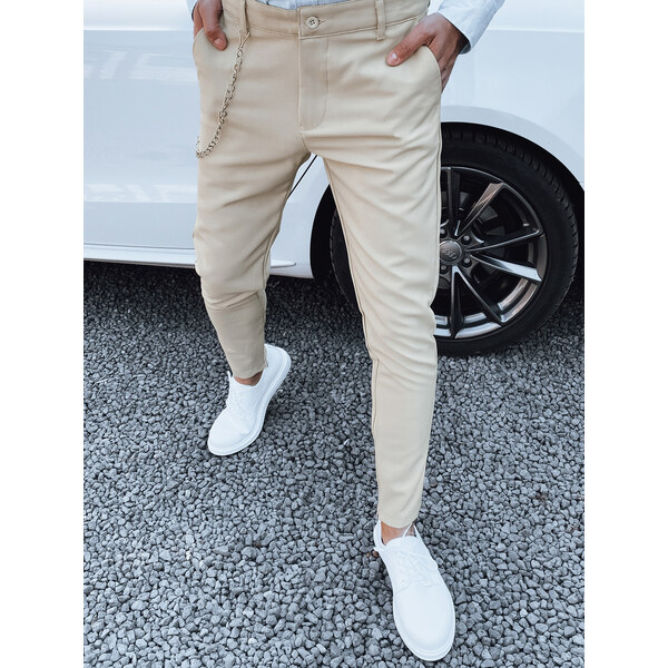 BASIC Béžové spoločenské nohavice s retiazkou UX4379 54210744