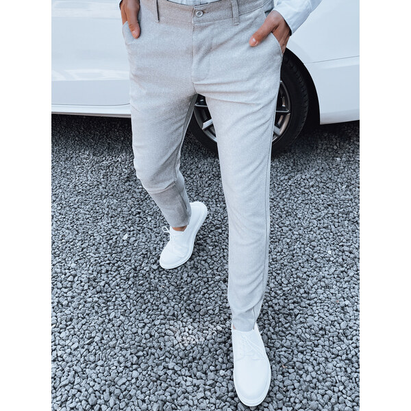 BASIC Svetlosivé pánske spoločenské nohavice UX4382 54210747