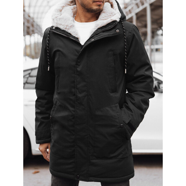 BASIC Čierna pánska teplá parka TX4589 47045443