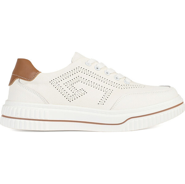 Goodin Biele dierkované kožené sneakersy GD-SW-4002W/BR 62362600