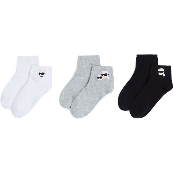 Karl Lagerfeld Ponožky béžová / sivá melírovaná / čierna / biela 62961364