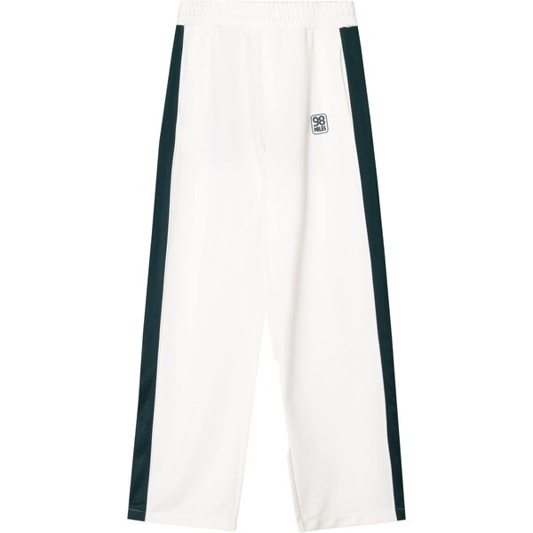 Bershka Nohavice tmavozelená / šedobiela 63159539