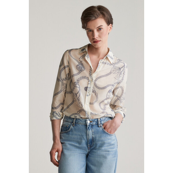 KOŠEĽA GANT REG SAILING PRINT COT SILK SHIRT CREAM 62371608