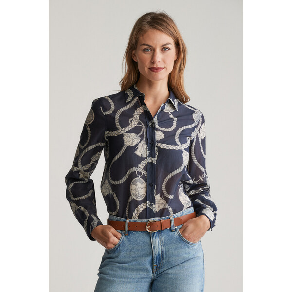 KOŠEĽA GANT REG SAILING PRINT COT SILK SHIRT EVENING BLUE 62371609