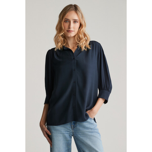 BLÚZKA GANT REG SS BLOUSE EVENING BLUE 62371612