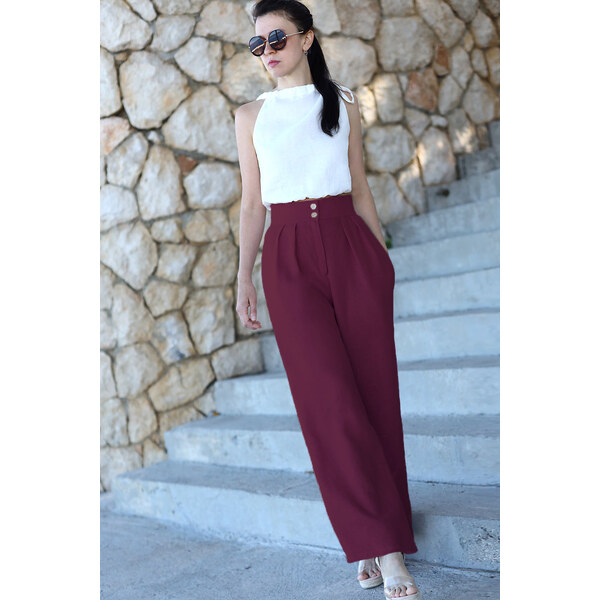 Lotika Linen Ľanové spoločenské nohavice 63334419