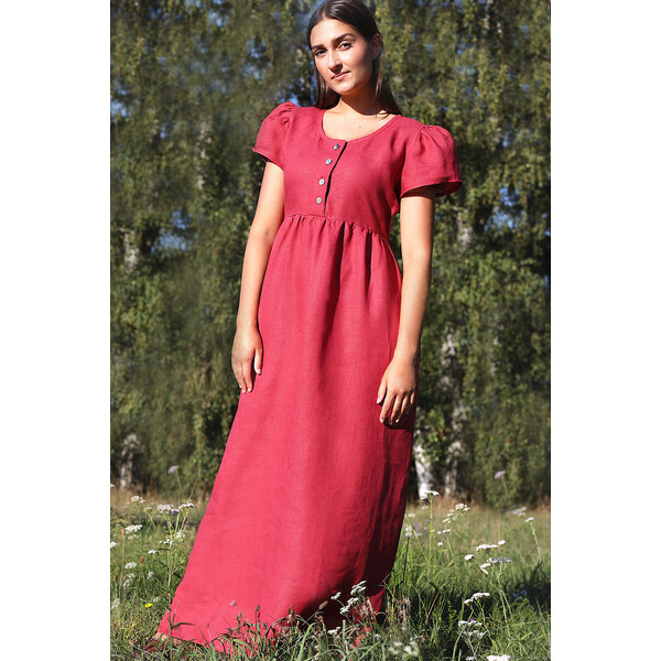 Lotika Linen Ľanové romantické maxi šaty 63334422