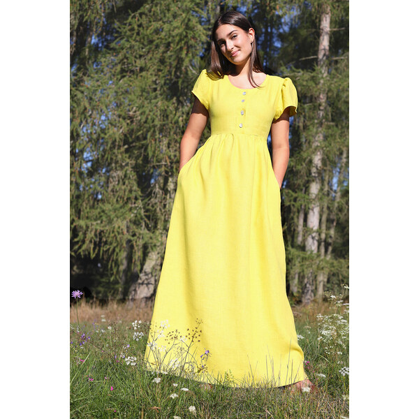 Lotika Linen Ľanové romantické maxi šaty 63334424