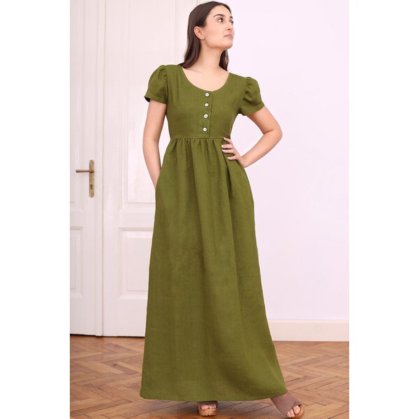 Lotika Linen Ľanové romantické maxi šaty 63334426