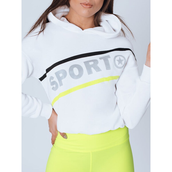BASIC Biela dámska mikina s nápisom SPORT BY0832 22237383