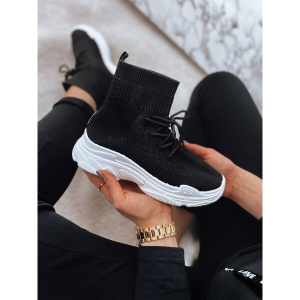 BASIC Čierne nazúvacie členkové tenisky NENSY ZY0108 31895367