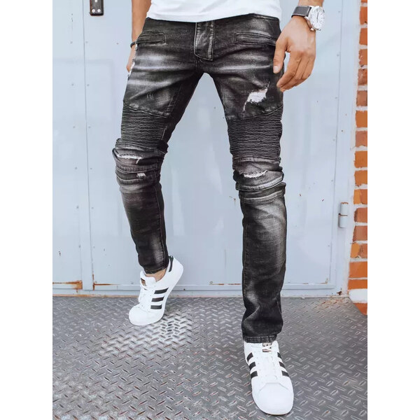 BASIC Čierne džínsy s početným prešívaním UX3815 35089442