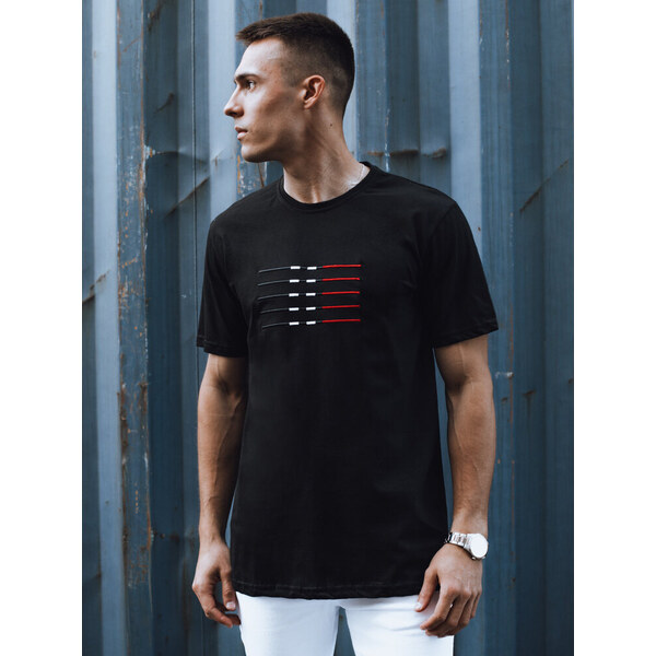 BASIC Čierne tričko so vzorom RX5570 52673290