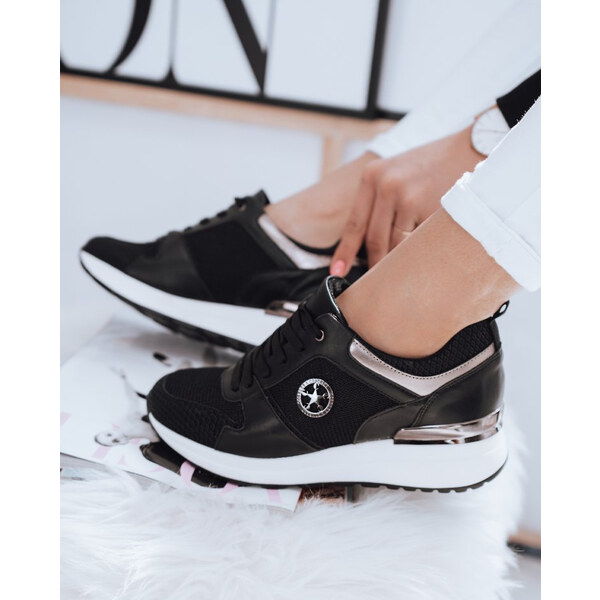 BASIC Čierne dámske štýlové tenisky ZY0058 61186558