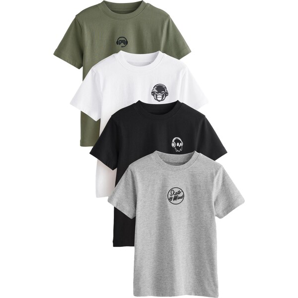 Next Tričko sivá / kaki / čierna / biela 62385735