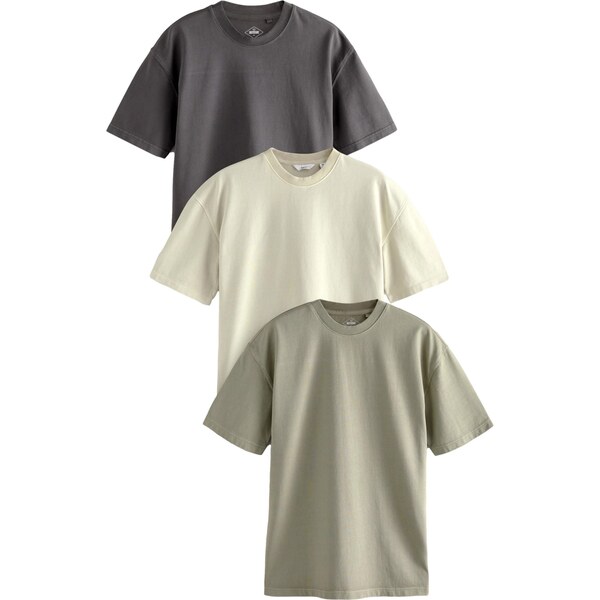 Next Tričko nebielená / tmavosivá / pastelovo zelená 62385847